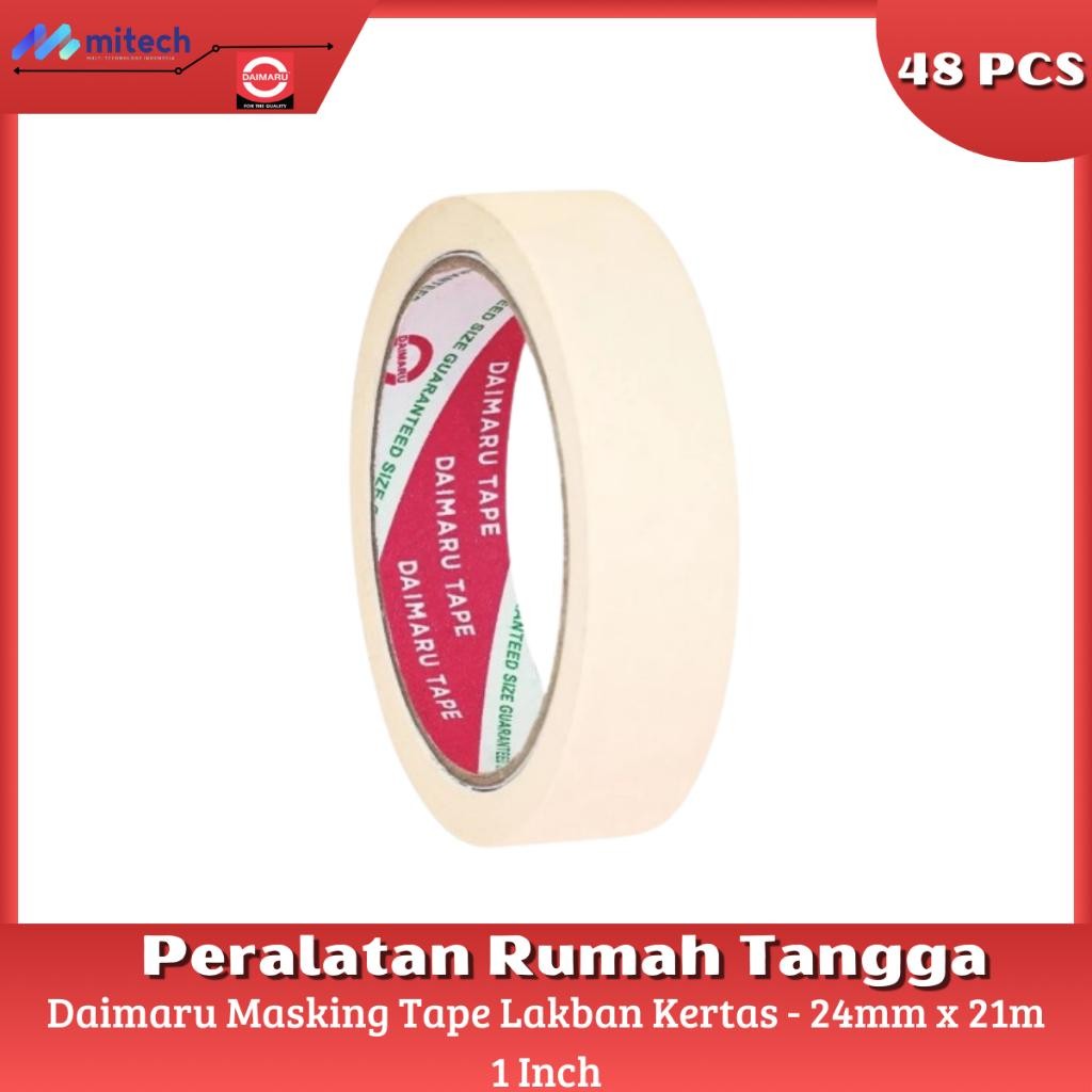 

NEW PRODUCT DAIMARU MASKING TAPE LAKBAN KERTAS 1 INCH 24MM X 21M - 48 PCS SIENNAOUTLET487