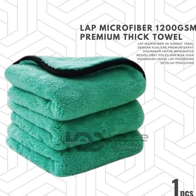 NEW Lap Microfiber 1200GSM Premium Thick Towel - Lap Microfiber Pengering Mobil Tebal 1200 GsmDrying