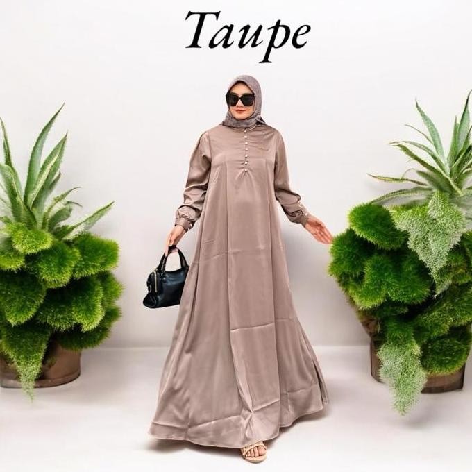Bamboo Silk Jasmen Dress Gamis Wanita Elegan Gaun Simple Kondangan Muslim