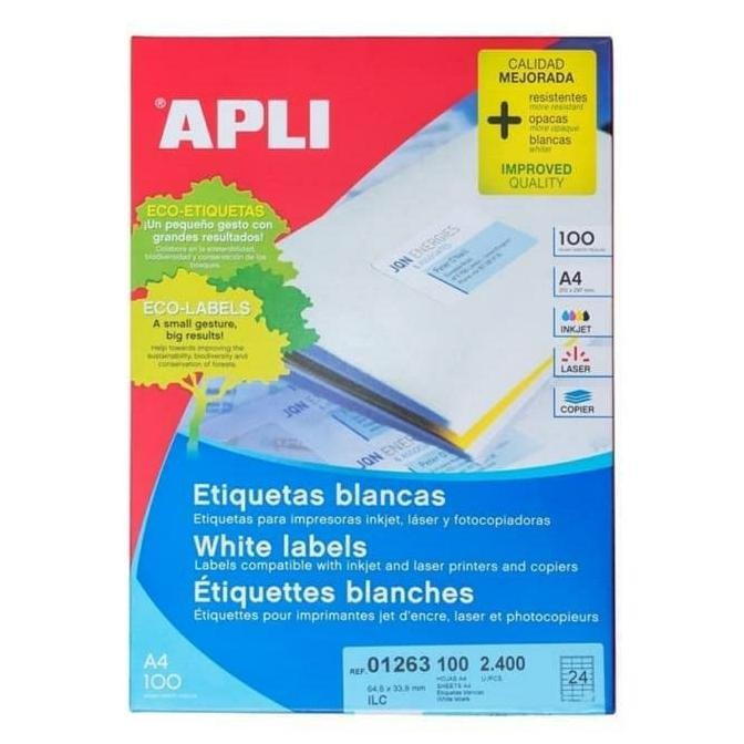 

Apli Labels White Paper 48,5x16,9mm Reff 01282 01273