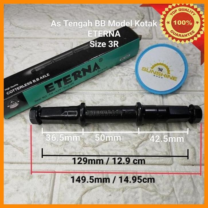 [LSS] AS TENGAH KOTAK BB AXLE MUR CRANK GEAR SEPEDA MTB LIPAT CTB ETERNA 3R