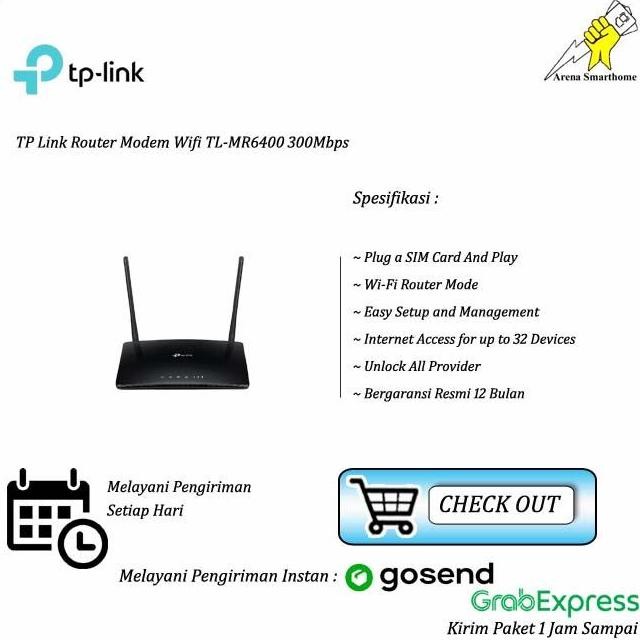 TERMURAH - Wifi Router Modem Wifi 4G TPLink TL-MR6400 UNLOCK All Operator