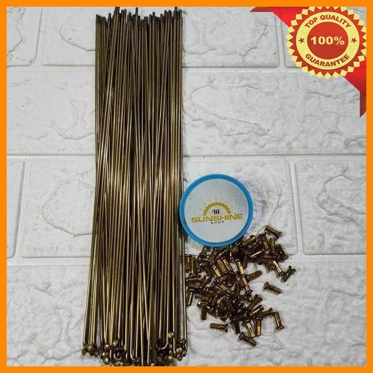 [LSS] SPOKE RUJI JARI 262 STAINLESS 262MM WARNA GOLD VELG RIM SEPEDA 700C 26