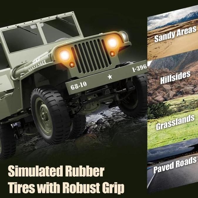 Spesial Jjrc C8815 Jeep Willys Military Rc Car Crawler Off-Road Full Propo Rtr