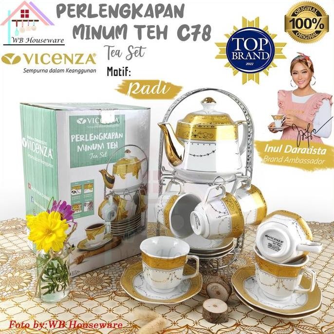 

Terlaris Vicenza Perangkat Tea Set Porcelain Motif Padi Ca78 / Cangkit Set + Teko / Gelas Teh Kopi + Tatakan