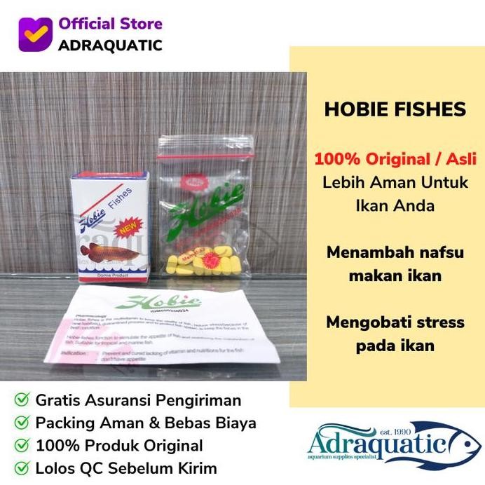 Terlaris Hobie Fishes Asli Original - Multivitamin Penambah Nafsu Makan Ikan Obat Vitamin Arwana Pil