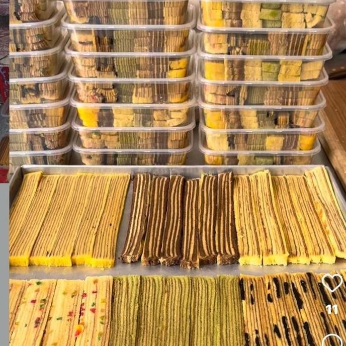 

Potongan Pinggiran kue lapis legit mix 6 rasa 350gr