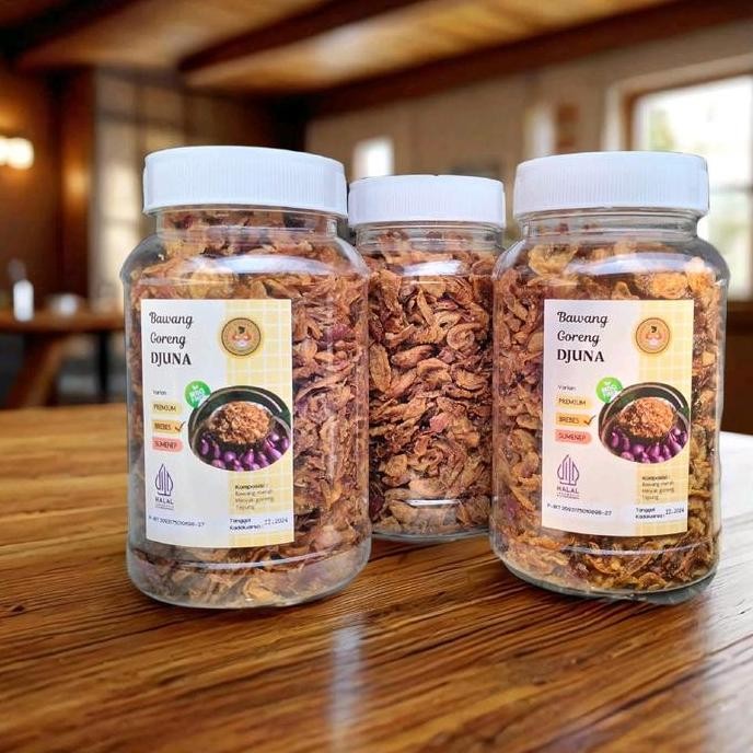 

Bawang Goreng Asli Brebes ( 100gr X 3 Toples ) Tanpa MSG, Tanpa Campuran Ubi Spices
