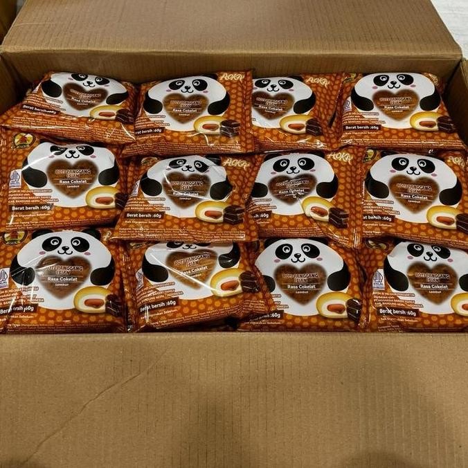 

PANDA ROTI PANGGANG ISIAN RASA PANDAN, KEJU, COKELAT, SUSU, MANGGA - 1 DUS ISI 60 pcs AOKA Roti Panda, Snack Food Selai