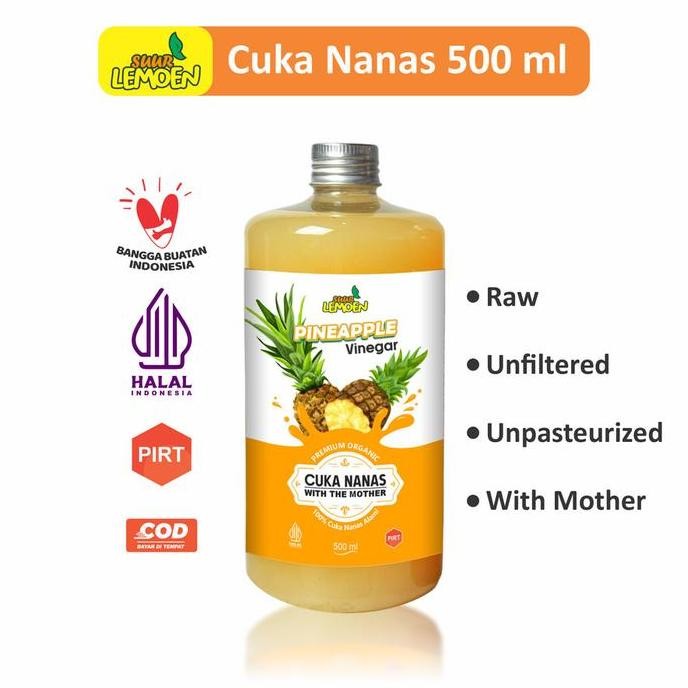 

SUUR LEMOEN Cuka Nanas Pineapple Vinegar With Mother Premium Organic 1 Liter - SUUR