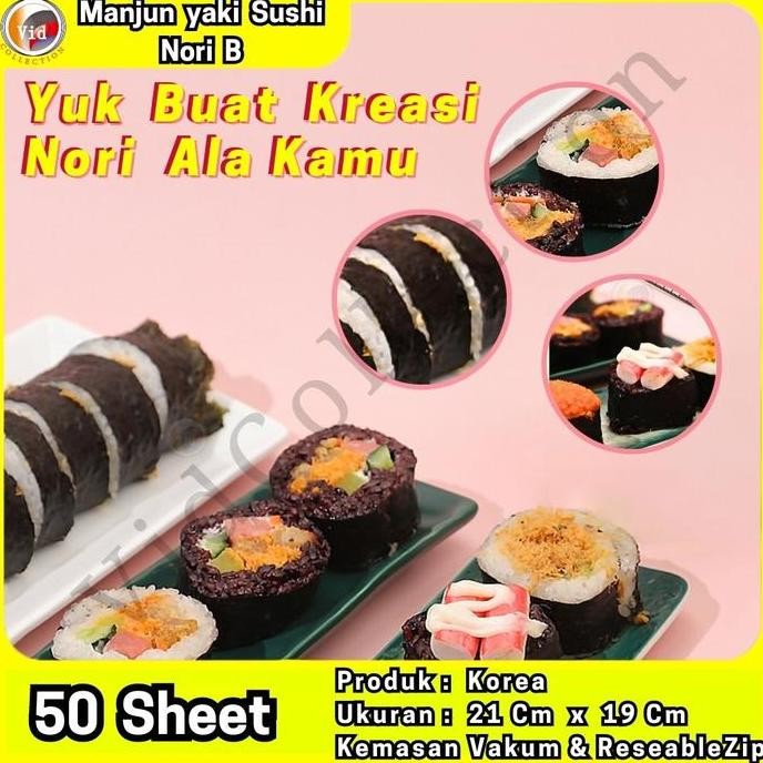

Manjun Yaki Sushi Nori Rumput Laut Roasted Seaweed 50 Lembar
