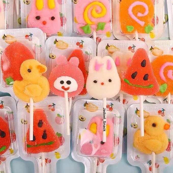 

Permen Gummy Lolipop Lunak 30X10 GR Rasa Buah By Jadoel_Snack Candy Gula Jelly Food Jeli