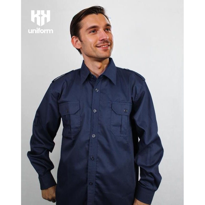 Kemeja Lapangan / Outdoor/ Pdl/ Pdh Formal Nagata Panjang Warna Navy New Stok