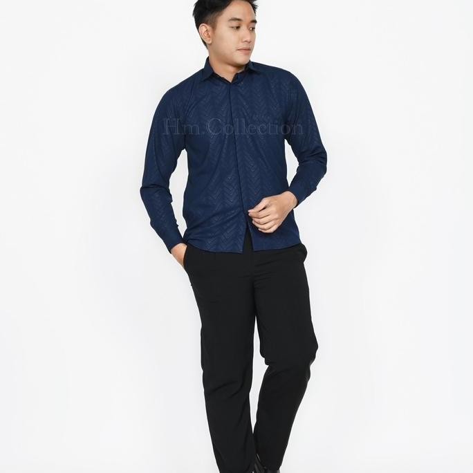 HM - Kemeja Zafar -  Baju lebaran 2025 pria atasan dewasa Kerah premium Lengan panjang sultan Muslim