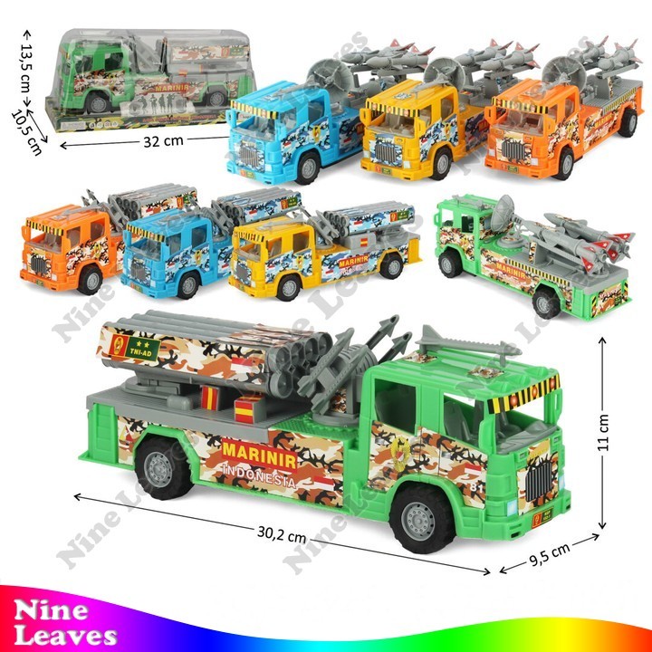 Mainan Anak Truk Tentara Muat Misil / Roket Friction Angkatan Indonesia