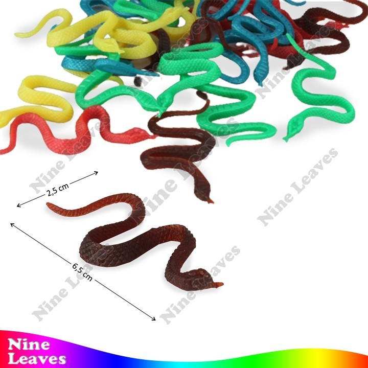 [1 Pcs Random] Mainan Animal Figure Karet Ular Kecil Tricky Toys Miniatur Ular