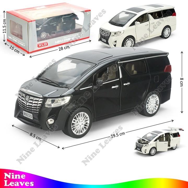 DIECAST Mobil Alphard 1:24 Pullback Suara Lampu XLG Mainan Metal Koleksi Miniatur