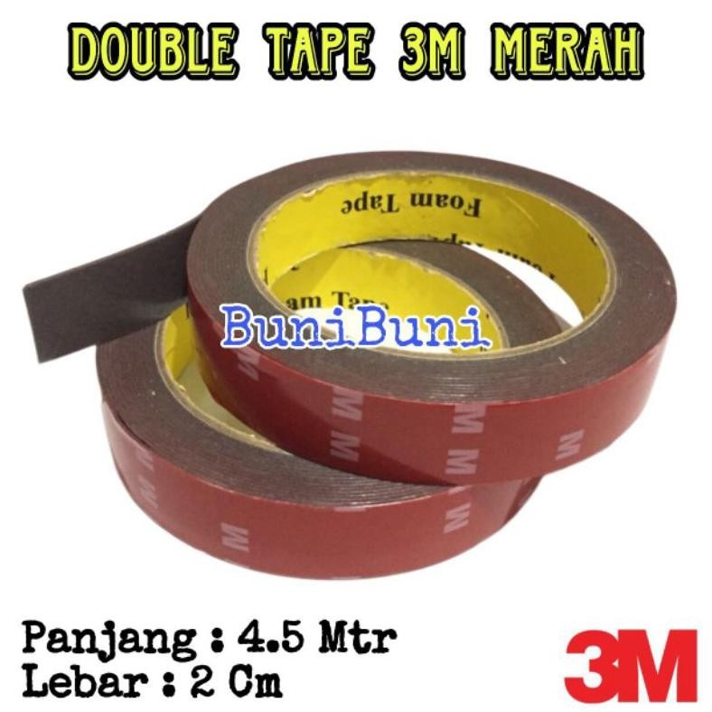

Promo 3M Double Tape Merah / Doubletape / Dobeltip 3M Vhb Merah 2Cm X 4.5M / Lem Perekat Bolak Balik Berkualitas