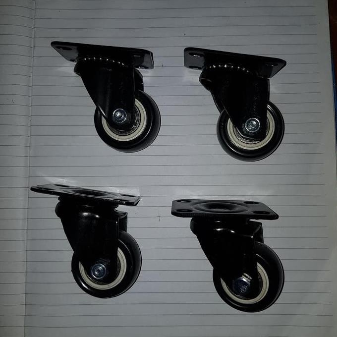 Roda Troli 1,5 Inch Pu Black Putar Best Quality