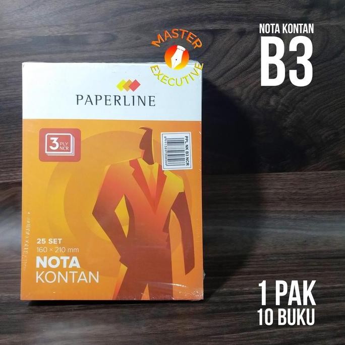

produk baru!! [pak] paperline buku nota kontan besar 3 ply ncr / rangkap b3