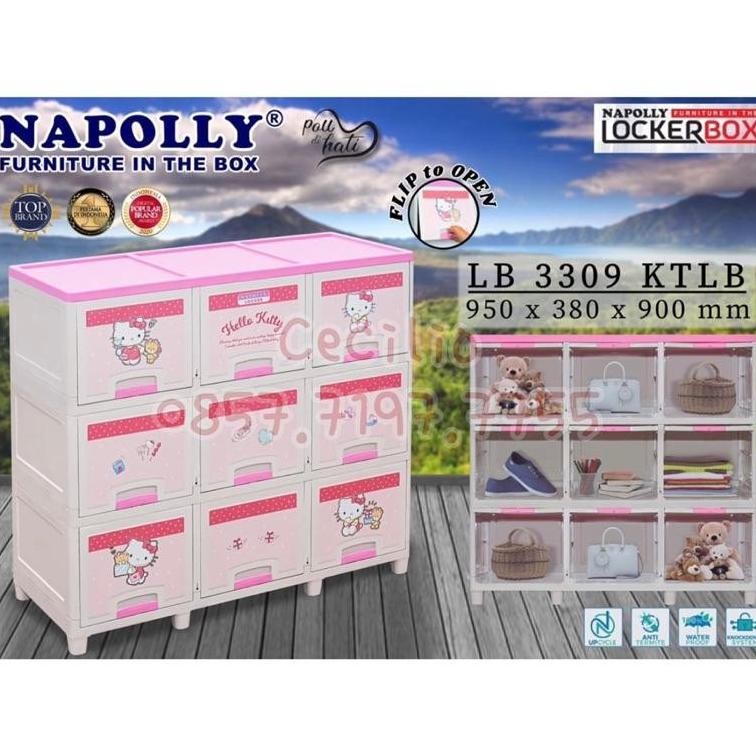 NAPOLLY LEMARI PAKAIAN PLASTIK LACI LOCKER BOX 2 SUSUN 3 SUSUN