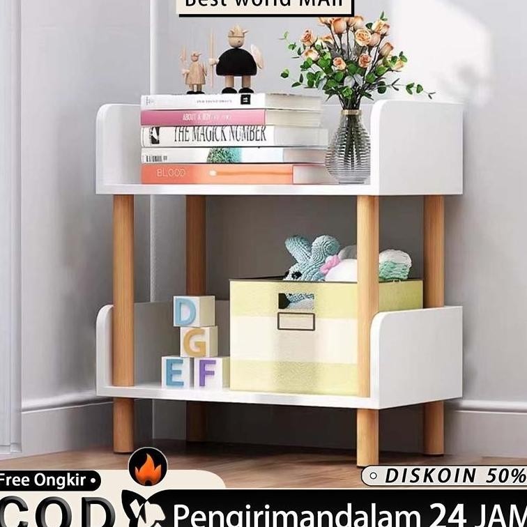 Rak Buku Minimalis 2/3 Susun Lemari Buku Rak Buku Kayu Serbaguna Susun Buku Kayu Rak Susun Kayu Peny