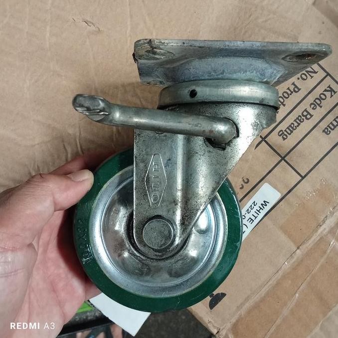 1 Set Roda Troli 4 Inch Hito Roda Pu Trolley 4 Inch Baru