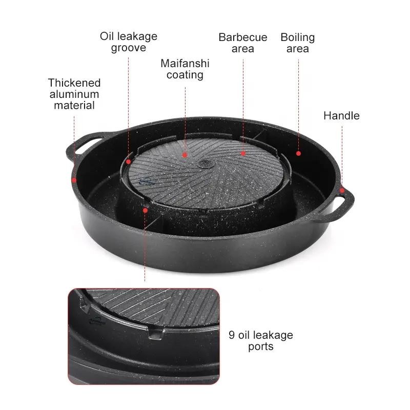 Steamboat Bbq Plate Korean 2In1 / Grill Pan Korea Barbecue Steamboat Shabu Hot Pot Grill Pan