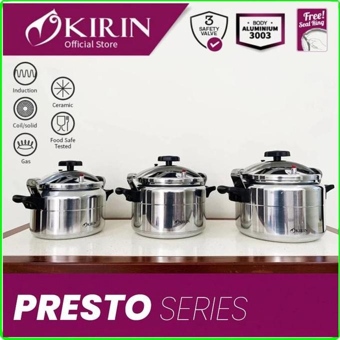 Spesial Panci Presto Kirin Kpc-080 Pressure Cooker/Kirin Presto 4 Liter - 8 Liter
