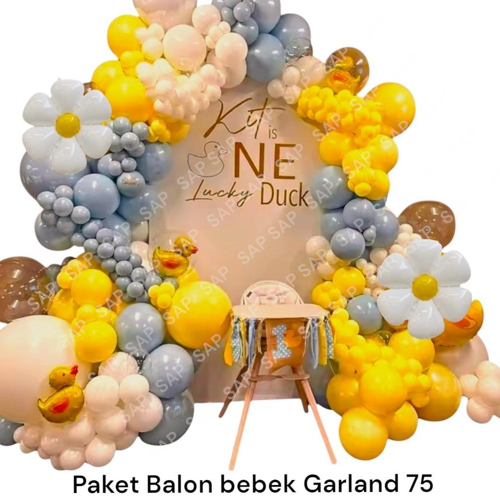 Paket Balon BEBEK GARLAND 75 / Dekorasi Ulang Tahun Balon Bebek