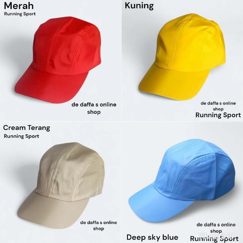 Ready Topi Sporty Polos Topi Parasut Lari Topi Anti Air Sporty Unisex