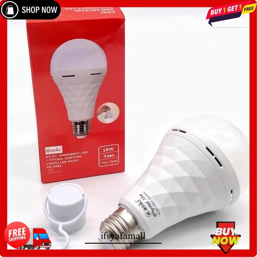 Aoki Lampu Bohlam Led Ac/Dc New Crystal Darurat Emergency Lamp Bisa Cod