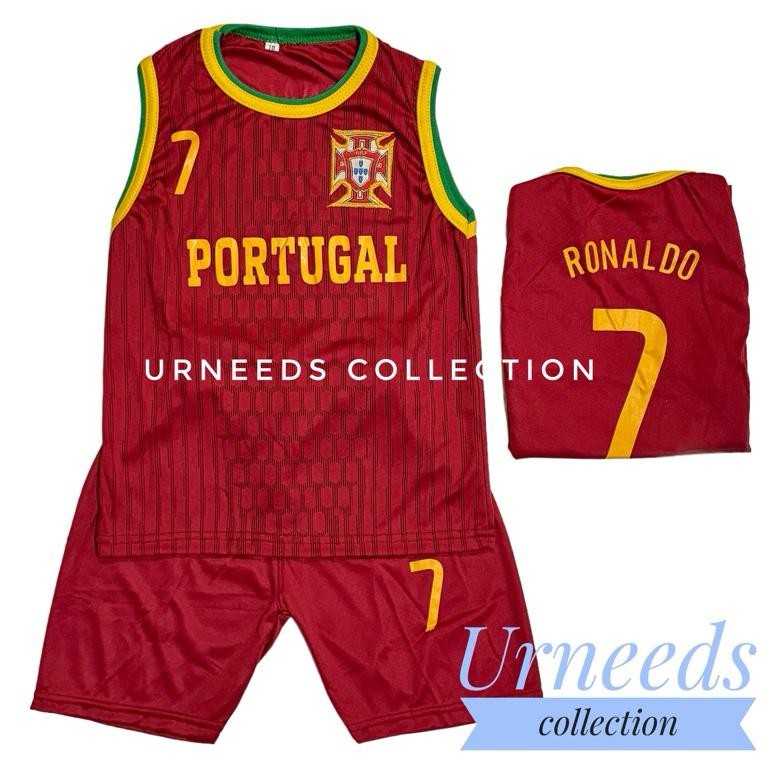 Ready Setelan Baju Jersey Singlet Sepak Bola  Terbaru Set Anak Prtgl Maroon