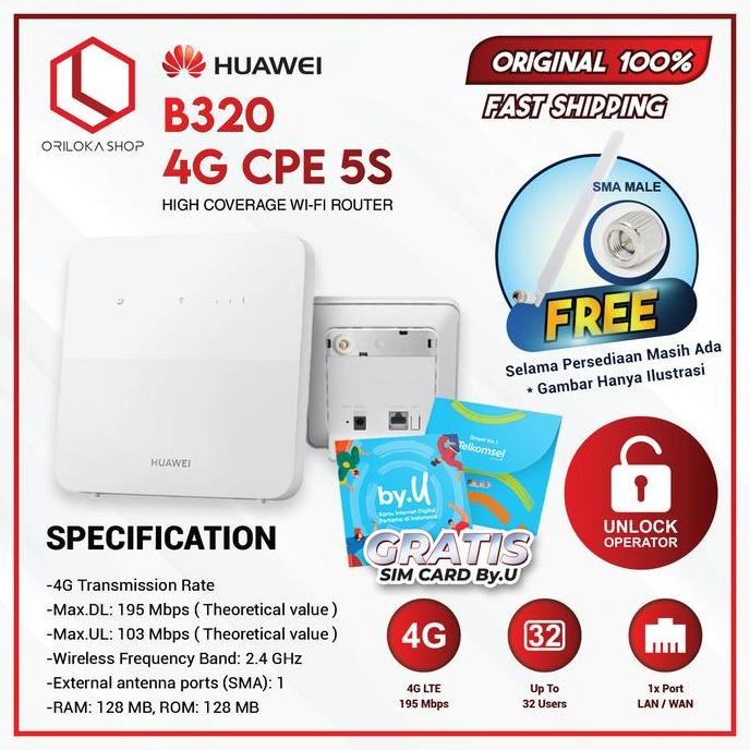 READY Modem Huawei B320 Pengganti Orbit Star 2 Router Unlock All Operator