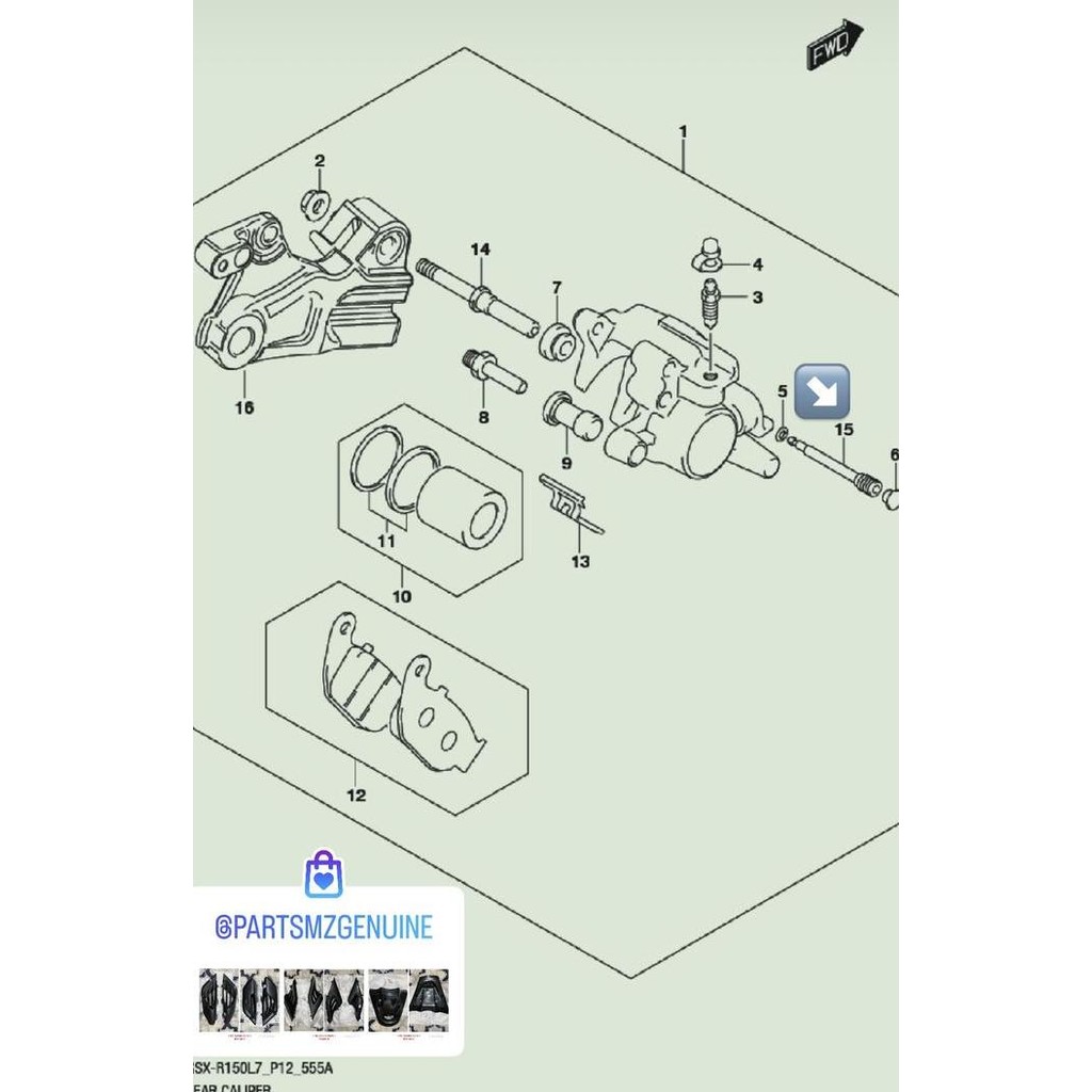 Promo Baut Pin Kaliper Belakang-Pin Suzuki GSX 150 Original SGP COD