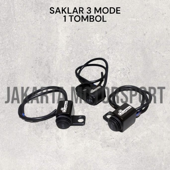 Promo LIGHTECH - Saklar On Off Lampu Sorot Tembak 3 Mode Spion Stang Kiri Kanan Alumunium Waterproof