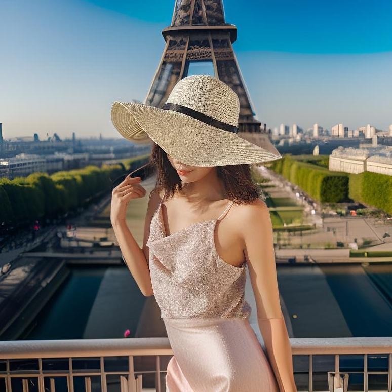 HJK Topi Pantai Lebar Bahan Raffia PremiumTopi Wanita Korea / Topi Pantai Lebar / Topi Pantai Wanita