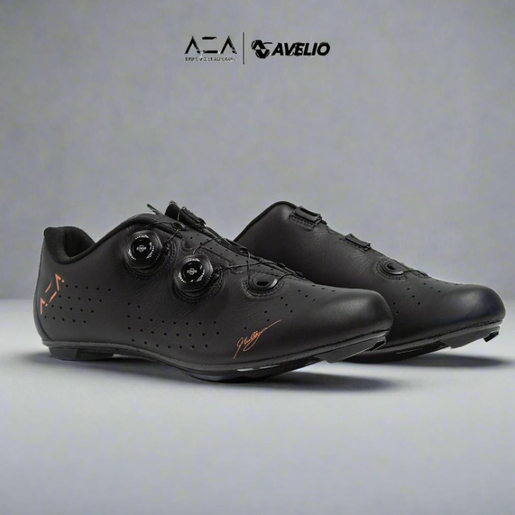 Aza X Avelio Aa Signature Carbon Cycling Shoes - Black/Copper (Sepatu Sepeda Carbon)
