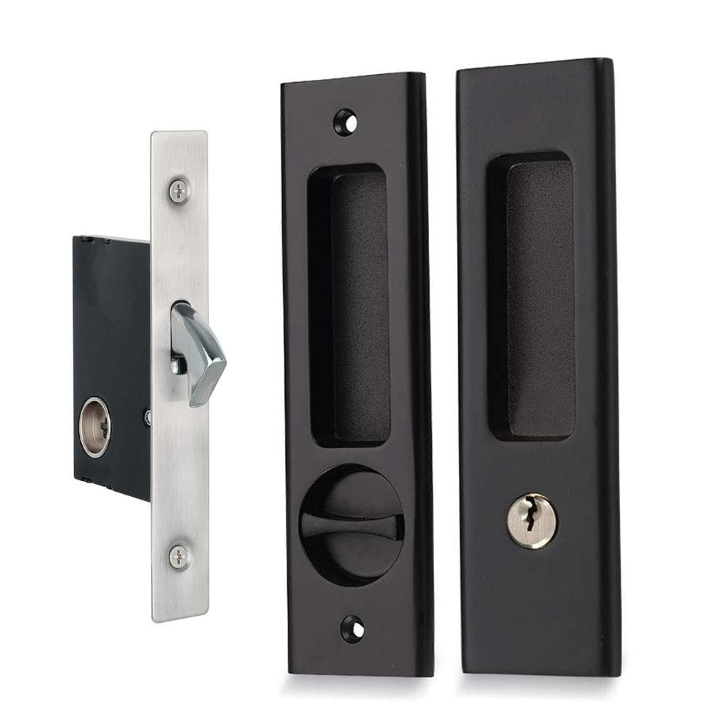 Premium Handle Kunci Pintu Sliding Set Paduan Seng Handle Pintu Geser Sliding Tertanam Untuk Pintu I