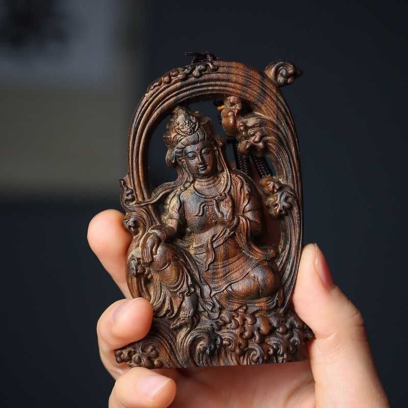 Agarwood Carved Necklace Buddha Pendant