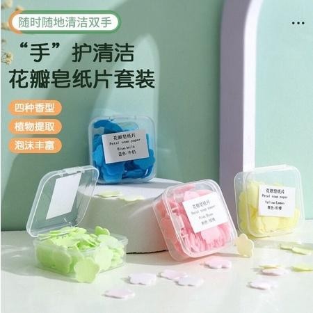 [Bp] Sabun Cuci Tangan Kertas Mini Motif Bunga Soap Traveling Travel Portable Miltifungsi Serbaguna