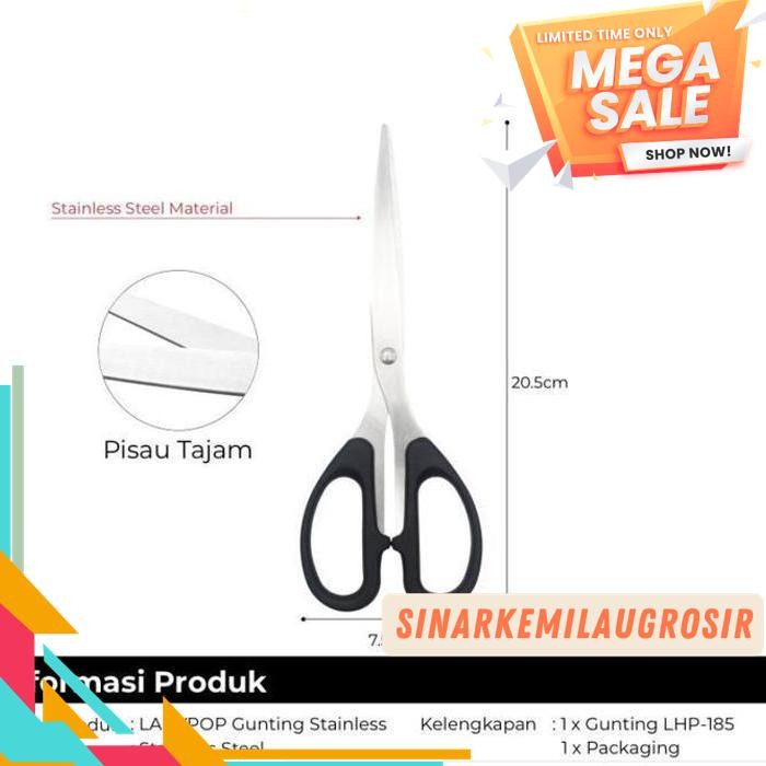 

GUNTING KERTAS STAINLESS BESAR 8.5 INCH 8.5" SCISSORS SC 848 185 BAHAN BERKUALITAS !!