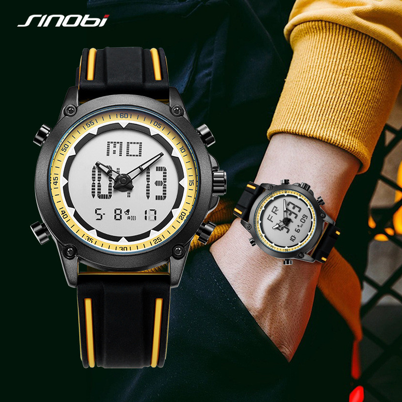 Sinobi Men's Electronic Watch Casual Sports Waterproof Multifunctional Luminous Alarm Clock Electron