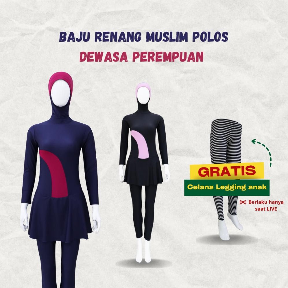 ready [1 set] baju renang wanita muslim dewasa polos jumbo cup bh {terbaru/terlaris/tergcor/kekinian