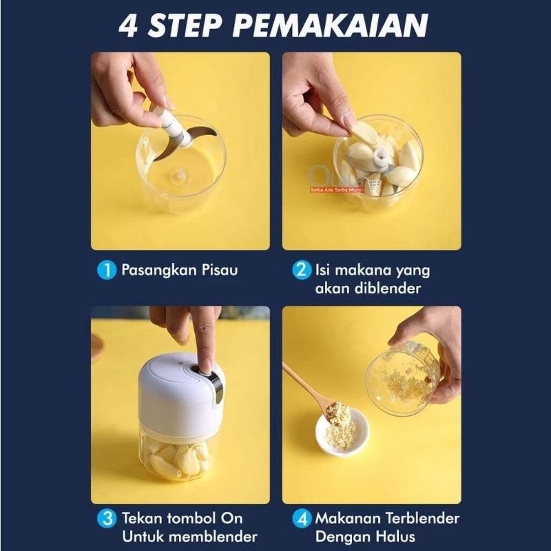 Blender Bumbu Blender Mini Jus Recharger Blender Usb Mini Chopper