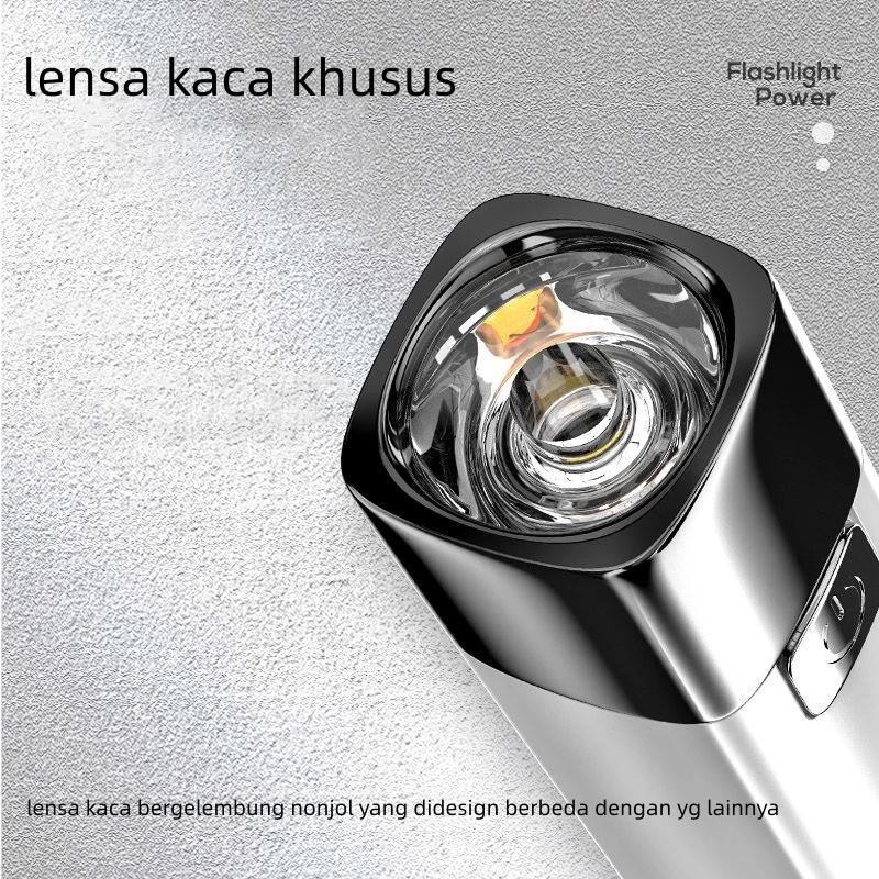Senter Mini Led Original Super Terang Hingga 600 Meter /Jarak Jauh/ Senter Police/ Lampu Senter Swat