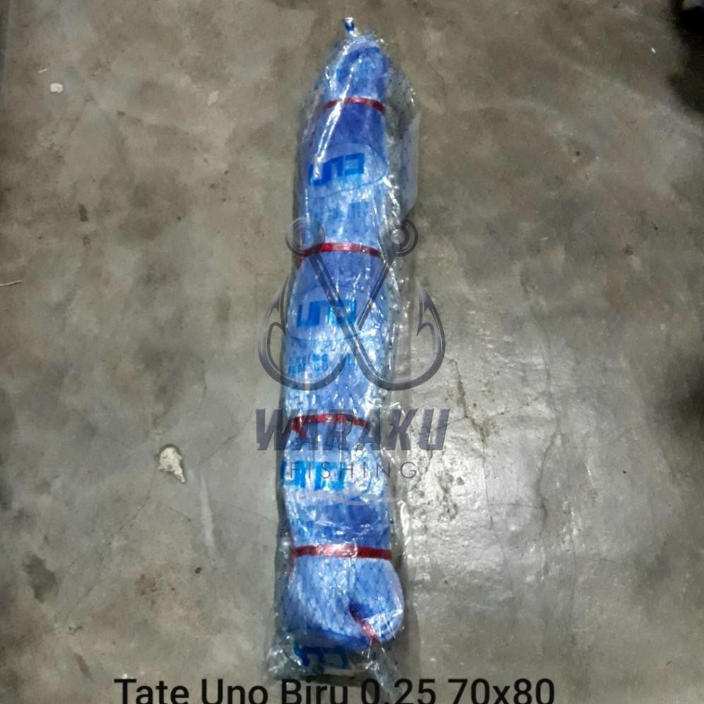Pukat Senar BIRU UNO 0.25 Lubang 2-1/2 inch / 3 inch / 3-1/2 inch / 4 inch 70x80 TATE