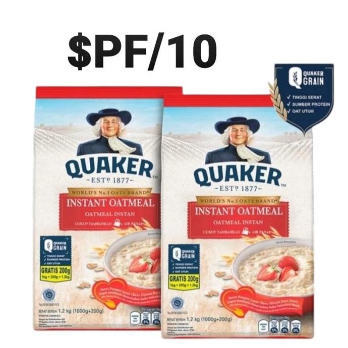 

Sale Quaker Instant ($Pf) Oatmeal 1,2Kg Twin Pack