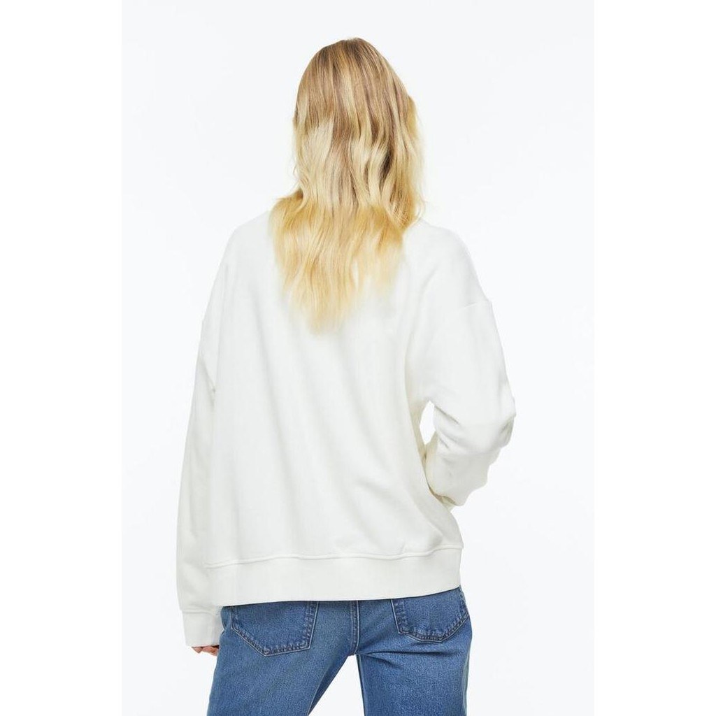 H&M Motif-Detail Sweatshirt - White/Yale Best Seller