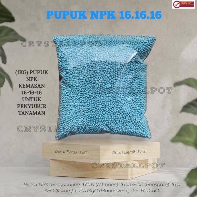 

Terlaris (1Kg)Pupuk Tanaman Npk Mutiara 16-16-16(Penyubur Buah,Bunga,Daun)